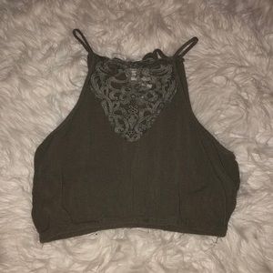 Green crop top